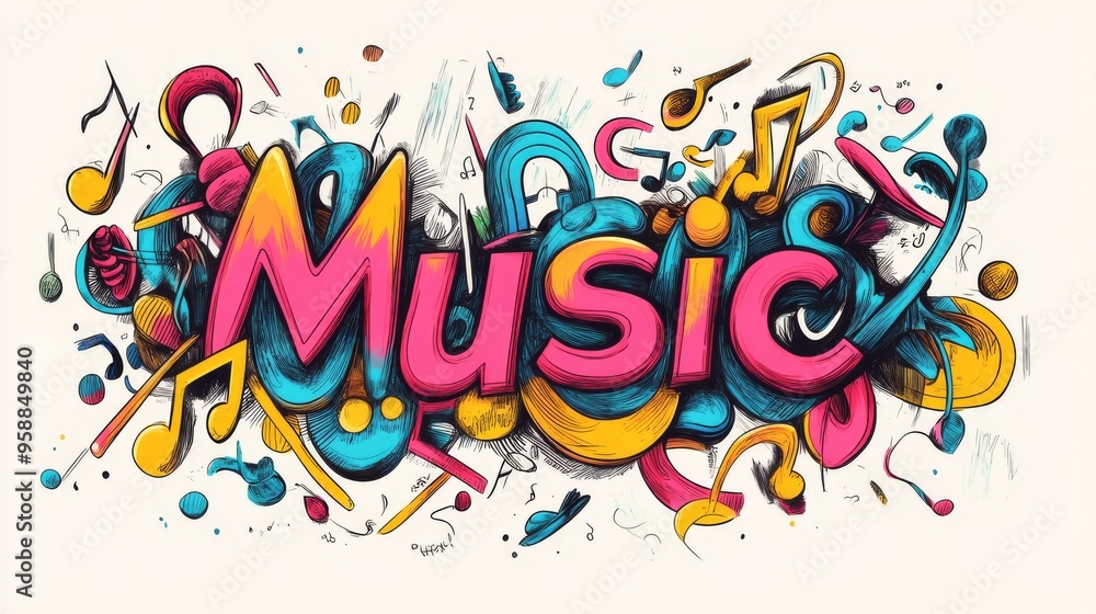 Colorful Music Graffiti. Colorful Music Graffiti.