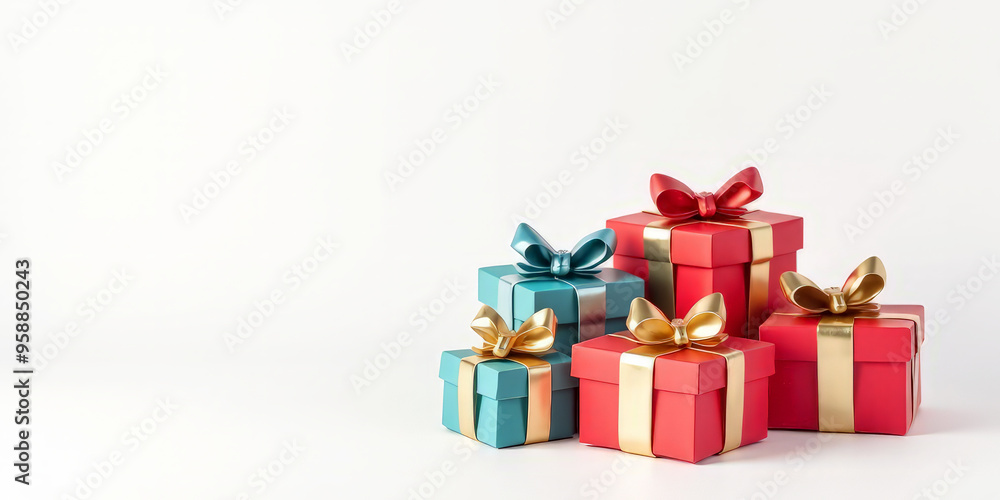 gift boxes with a red bow on a white background gift boxes with a red bow on a white background