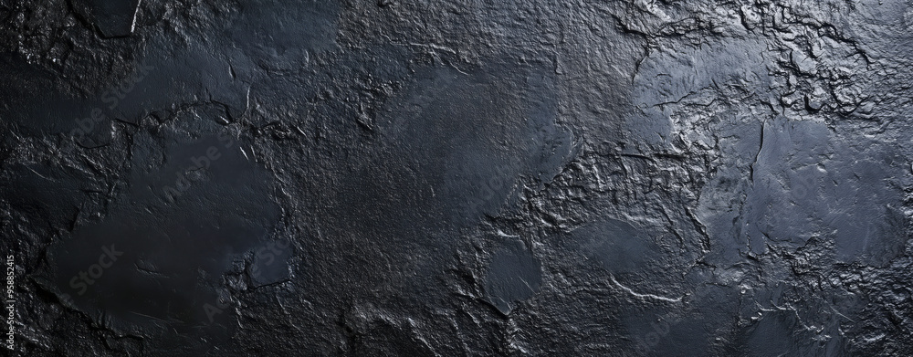 Close-up of a textured dark rock surface with various shades and rough patterns. Close-up of a textured dark rock surface with various shades and rough patterns.