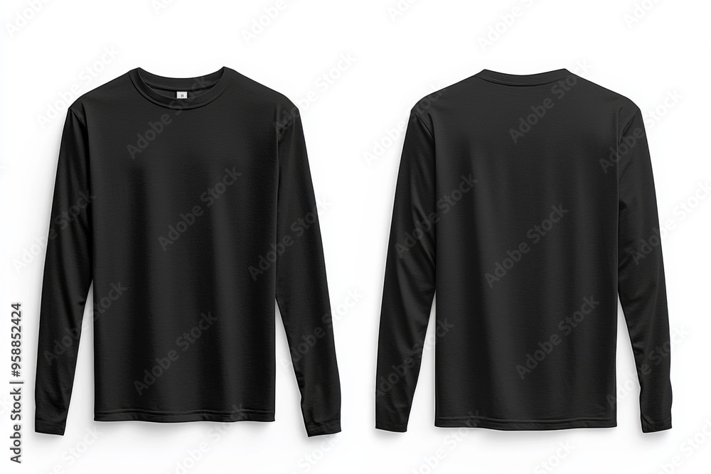 Black long sleeve tshirt mockup isolated created with Generative AI Black long sleeve tshirt mockup isolated created with Generative AI