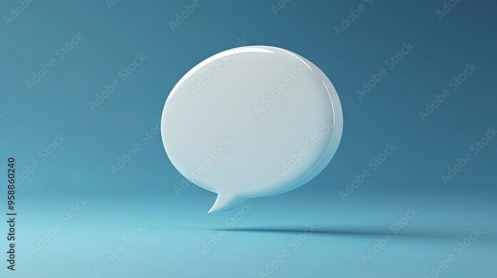 3D rendered white speech bubble with a contrasting blue backdrop, ideal for illustrating digital conversations, chat features, or messaging. - 3D rendered white speech bubble with a contrasting blue backdrop, ideal for illustrating digital conversations, chat features, or messaging. -