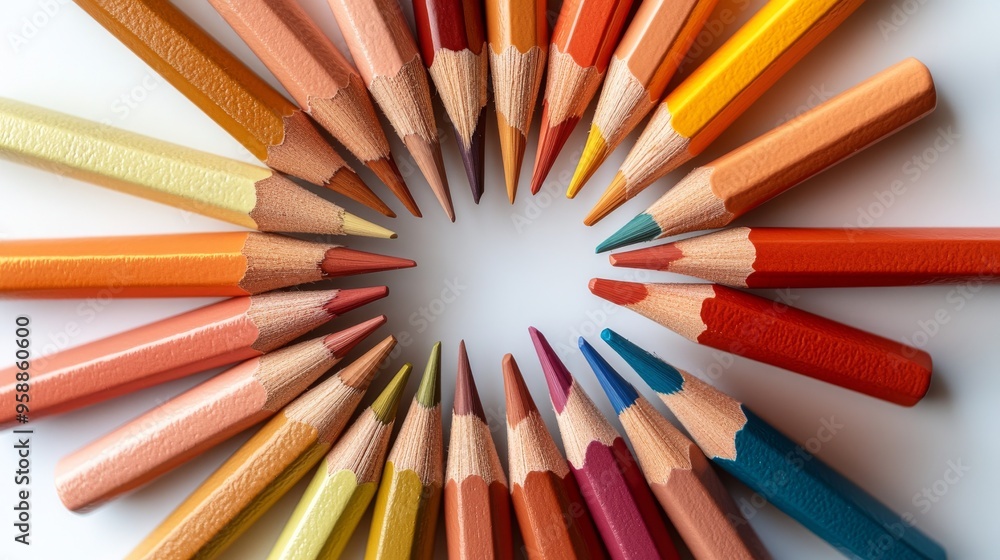 Colorful Pencils in a Circle. Colorful Pencils in a Circle.