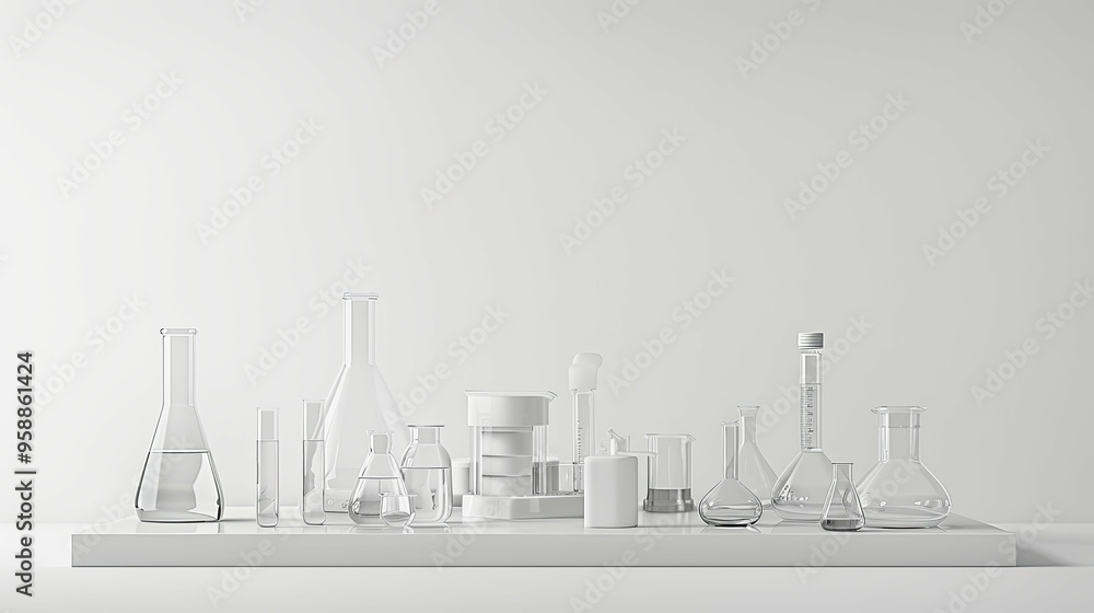 Glassware on White Surface with Minimalist Background Glassware on White Surface with Minimalist Background