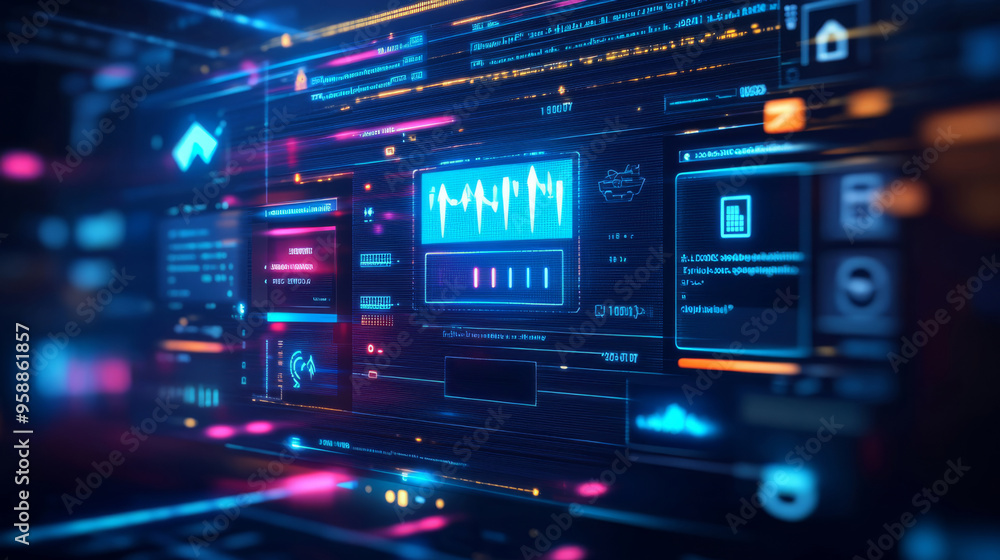 Abstract Futuristic Digital Interface. Abstract Futuristic Digital Interface.