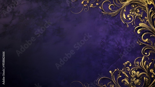 A royal purple background with intricate gold detailing and a refined border for a luxury certificate