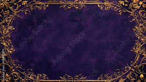 A royal purple background with intricate gold detailing and a refined border for a luxury certificate
