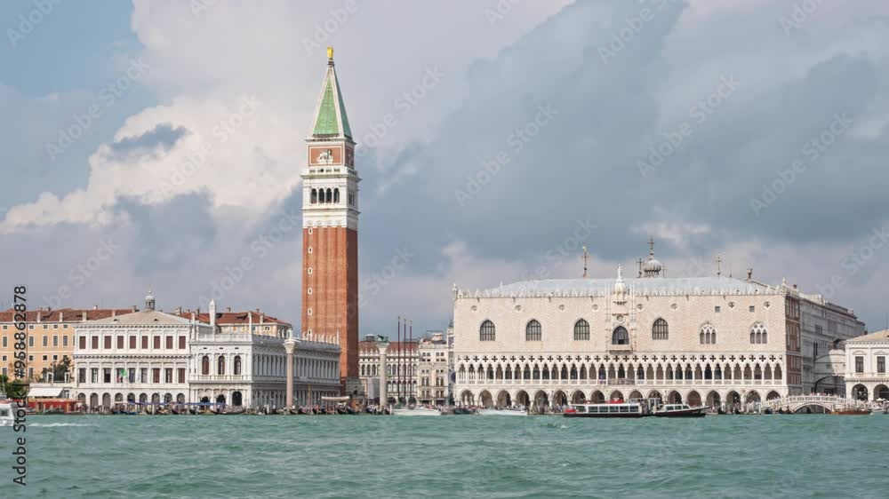 Time lapse Riva degli Schiavoni, Doge's Palace and busy Venetian Lagoon traffic, Venice, Italy Time lapse Riva degli Schiavoni, Doge's Palace and busy Venetian Lagoon traffic, Venice, Italy
