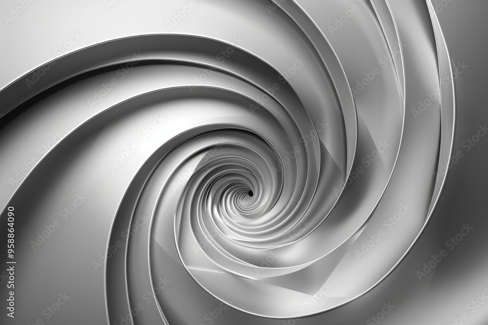 Fototapeta premium Abstract Silver Spiral Design