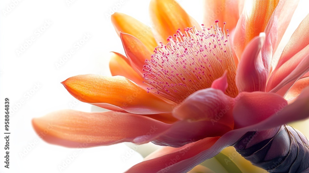 Obraz premium Close-up of a Pink and Orange Flower.