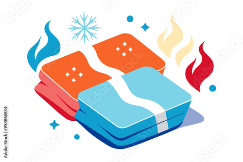 Hot and cold pack vector art illustration photo