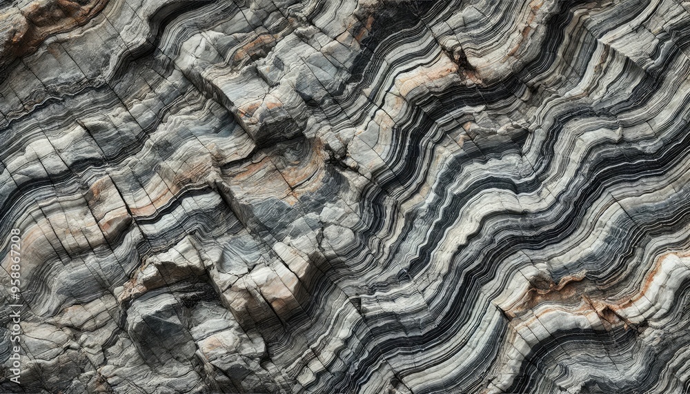 Fototapeta premium Gneiss Rock Texture with Natural Layers and Patterns