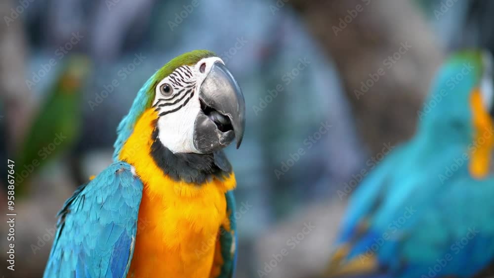 Vibrant Parrot Close-Up in 4K - Exotic Tropical Bird with Stunning Plumage Vibrant Parrot Close-Up in 4K - Exotic Tropical Bird with Stunning Plumage
