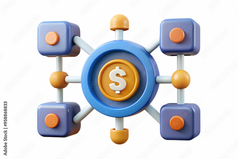 Flat AI Automation with Dollar Icon Concept: Vector Illustration of AI Automation Symbols Connected to Dollar Icon for Cost-Saving Benefits in Financial Processes Isolated on White Background. Smart B Flat AI Automation with Dollar Icon Concept: Vector Illustration of AI Automation Symbols Connected to Dollar Icon for Cost-Saving Benefits in Financial Processes Isolated on White Background. Smart B