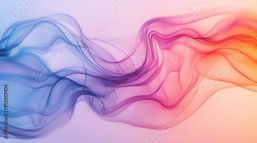 Abstract smoke-like swirls in soft pastel colors, ethereal and light, fluid motion, dreamy and calm, high resolution