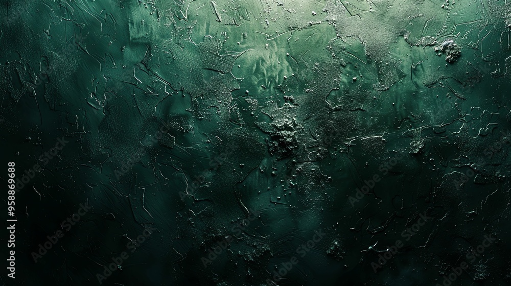Dark Green Textured Wall with Uneven Surface Dark Green Textured Wall with Uneven Surface