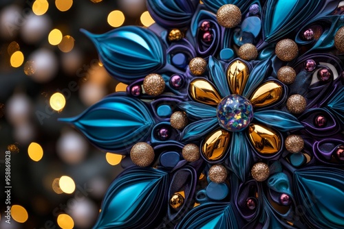 Abstract Christmas, kaleidoscope patterns, festive colors reflect the joy and wonder of the holiday season photo