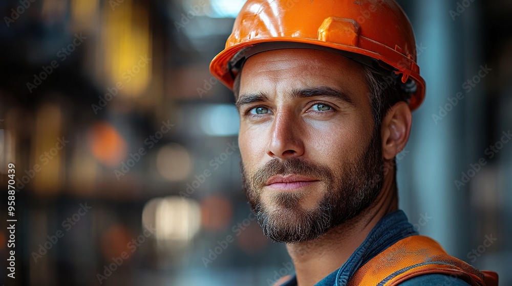 man engineer using walkie talkie on construction site