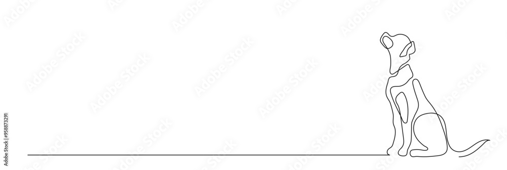Dog vector illustration in one continuous editable line drawing style. Editable stroke Dog vector illustration in one continuous editable line drawing style. Editable stroke
