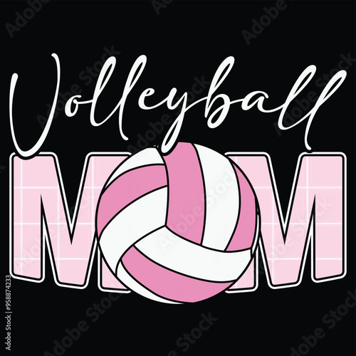 Volleyball mom t-shirt design vector template