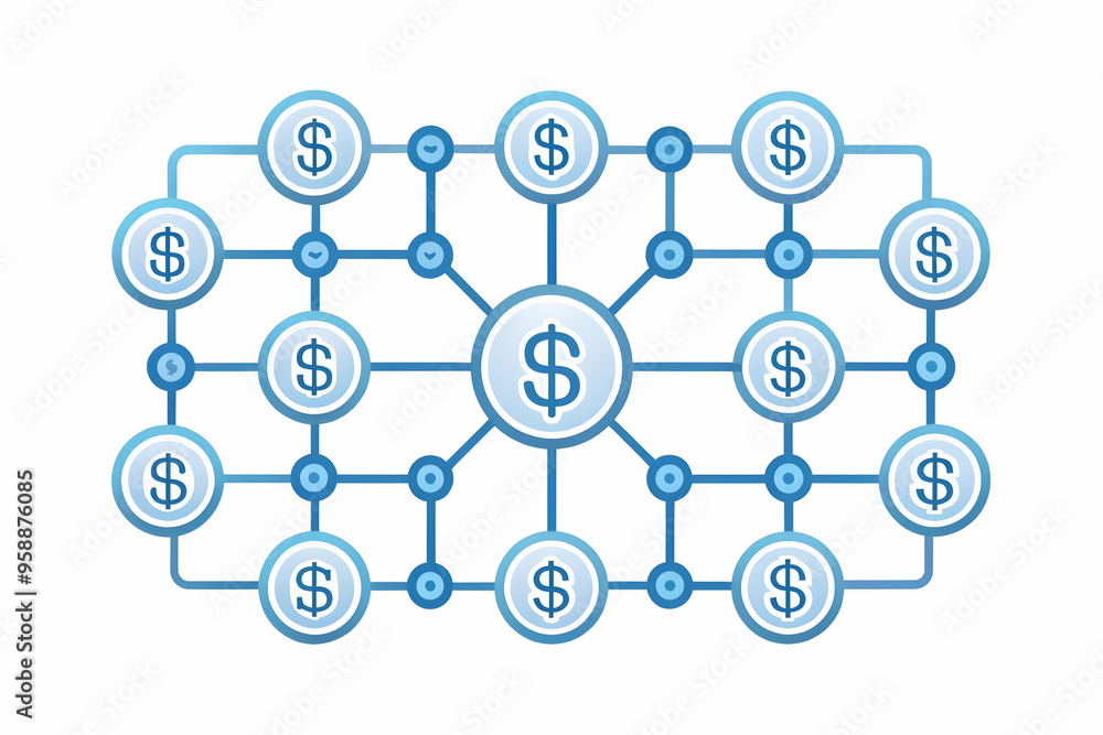 Flat AI Machine Learning and Dollar Flow Frame: Smart Vector Illustration Highlighting Predictive Financial Power, Business Tone Flat AI Machine Learning and Dollar Flow Frame: Smart Vector Illustration Highlighting Predictive Financial Power, Business Tone