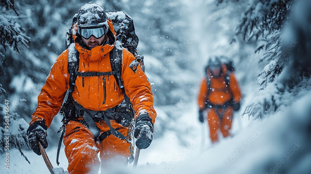 custom made wallpaper toronto digitalmountain rescue service with dog on operation outdoors in winter in forest digging snow