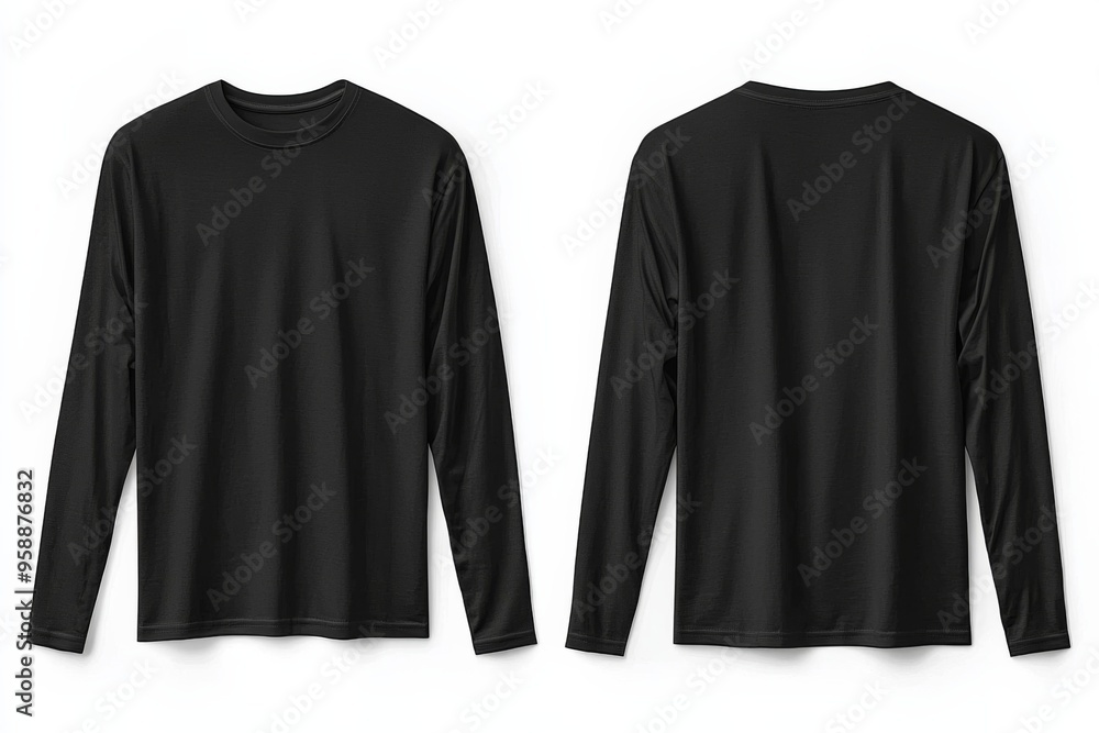 Black long sleeve tshirt mockup isolated created with Generative AI Black long sleeve tshirt mockup isolated created with Generative AI