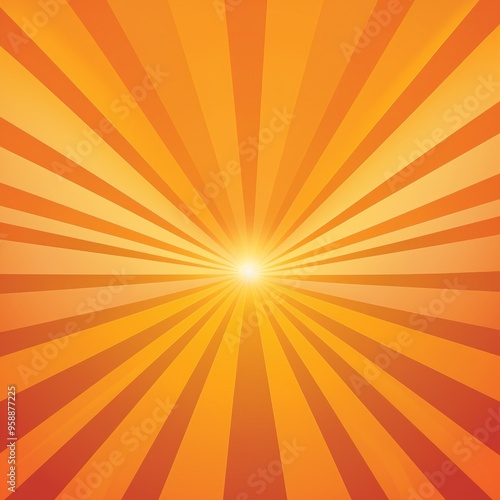 Sun rays background with gradient color, orange and gold, vector illustration