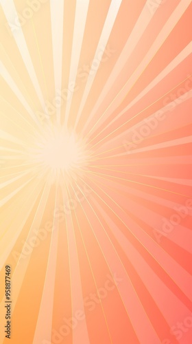 Sun rays background with gradient color, peach and gold, vector illustration