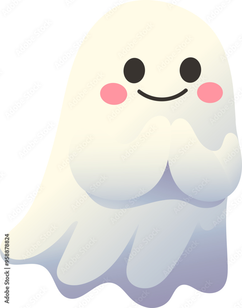 Gentle Ghost with a Heartwarming Smile (Gradient Color Style) Gentle Ghost with a Heartwarming Smile (Gradient Color Style)