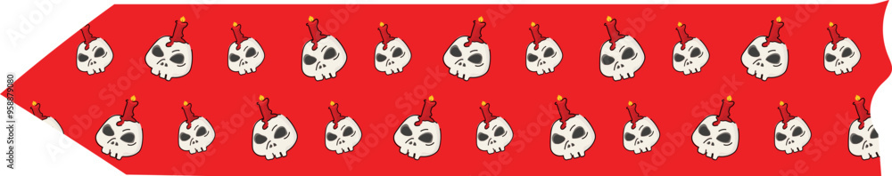 Halloween skull washi tape on transparent background.
Halloween skull washi tape on transparent background.