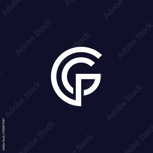 alphabet letter icon logo CGP or PGC photo