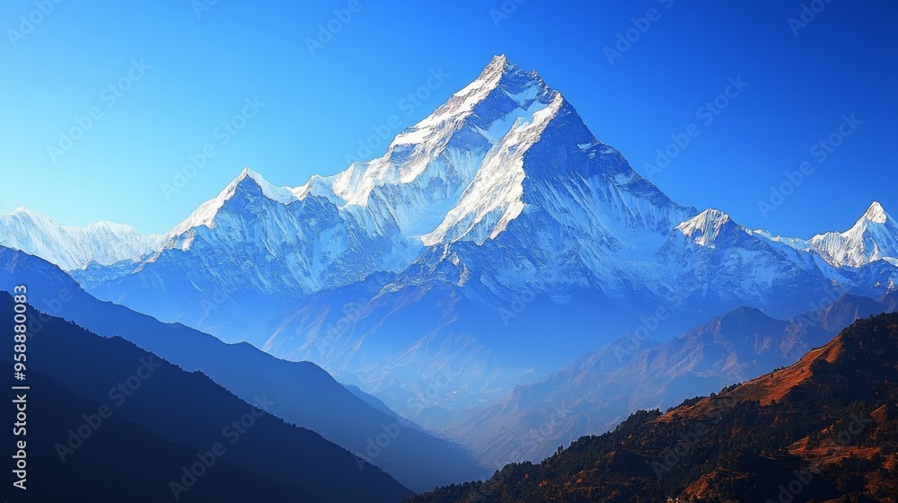 Majestic Mountain Peak in the Himalayas Majestic Mountain Peak in the Himalayas