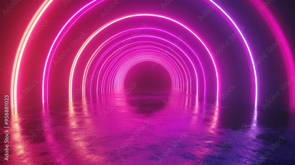 Neon Light Tunnel Reflection Abstract Pink Purple Glow Futuristic Digital Art Neon Light Tunnel Reflection Abstract Pink Purple Glow Futuristic Digital Art