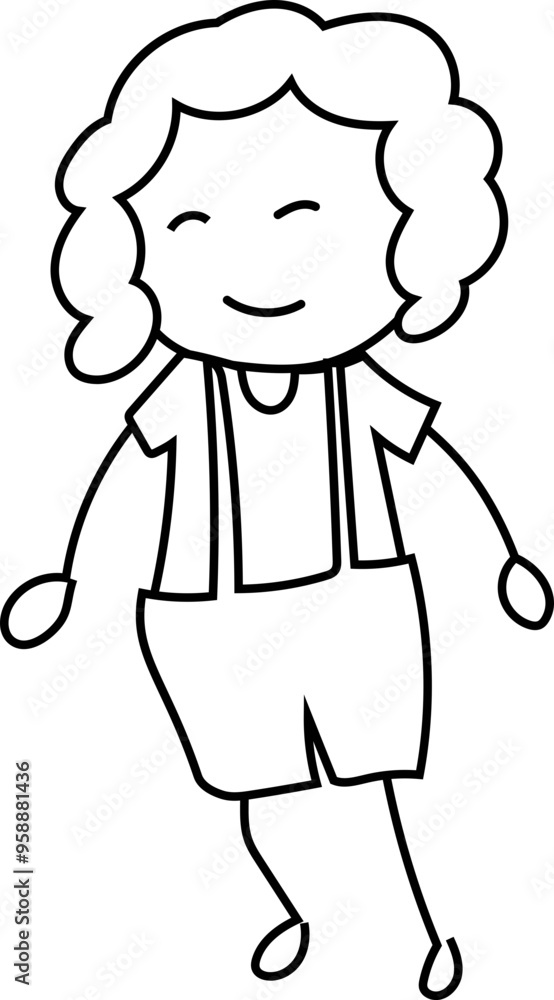 Cartoon girl happy doodle illustration on transparent background.
Cartoon girl happy doodle illustration on transparent background.