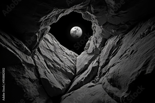 Dragon cave, dark and foreboding, hidden entrance leading to the lair of a mighty beast