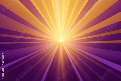 Sun rays background with gradient color, violet and gold, vector illustration