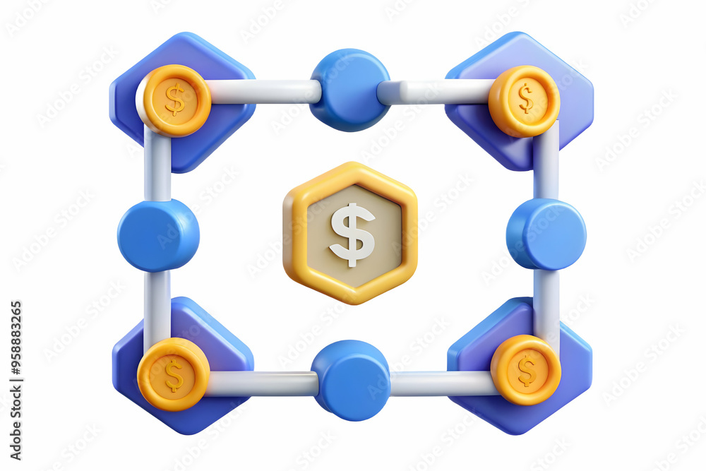 Flat Blockchain and Dollar Path Frame Concept: Modern Financial Design with Secure Transactions - Simple Vector Illustration for Smart Business Tone Flat Blockchain and Dollar Path Frame Concept: Modern Financial Design with Secure Transactions - Simple Vector Illustration for Smart Business Tone