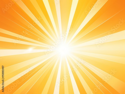 Sun rays background with gradient color, white and gold, vector illustration