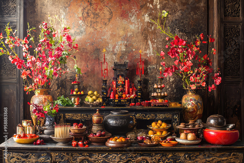 A Traditional Chinese Altar: An Offering of Gratitude and Hope