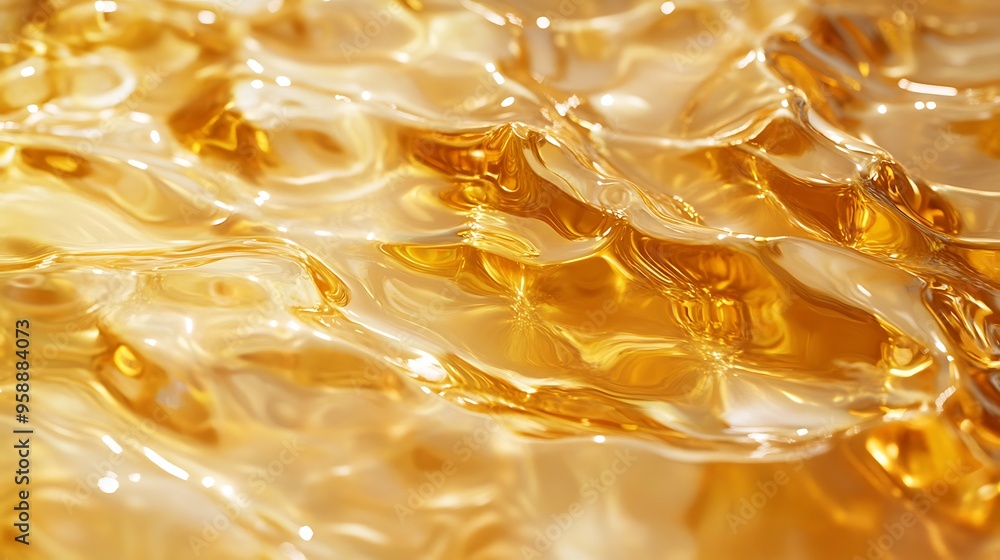 A close-up of rippling golden liquid with shimmering light reflecting off the surface. A close-up of rippling golden liquid with shimmering light reflecting off the surface.