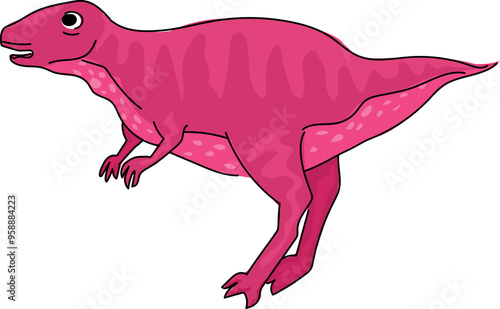 Cartoon metriacanthosaurus illustration on transparent background.
