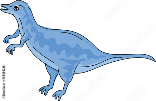 Cartoon metriacanthosaurus illustration on transparent background.
