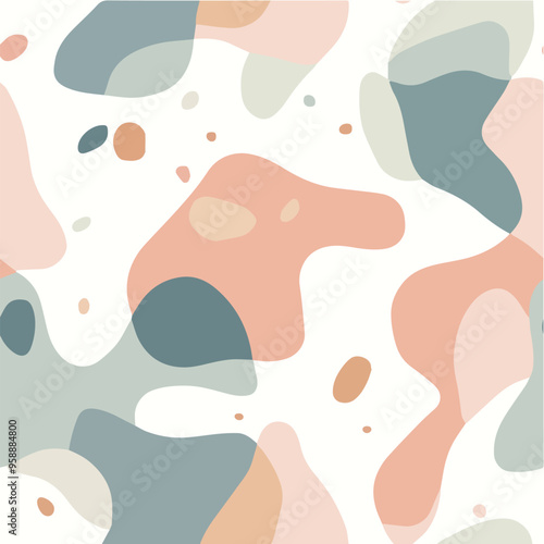 Vector seamless pattern of abstract organic shapes