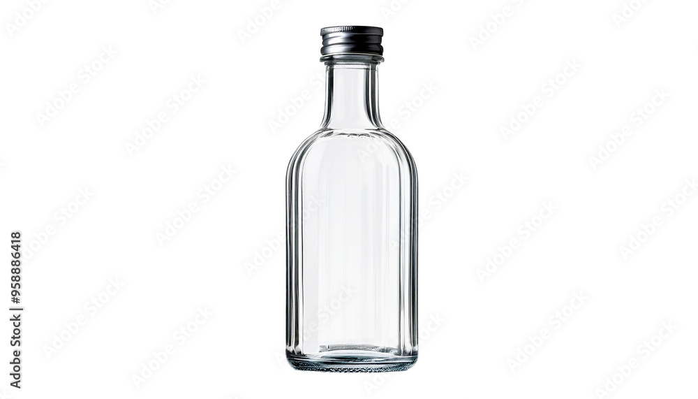 transparent empty glass bottle isolated on white background transparent empty glass bottle isolated on white background