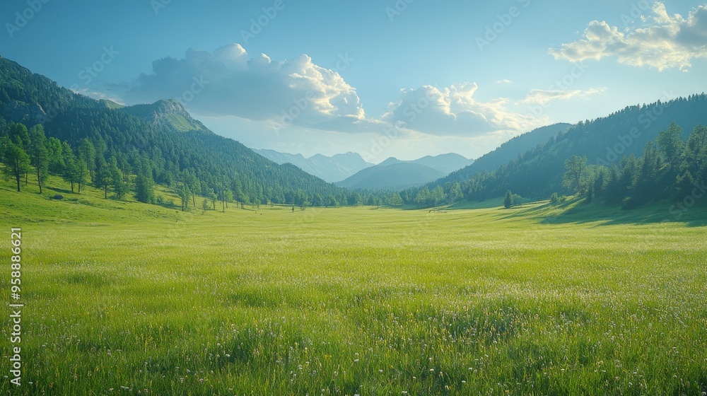 Serene Mountain Valley Landscape Serene Mountain Valley Landscape