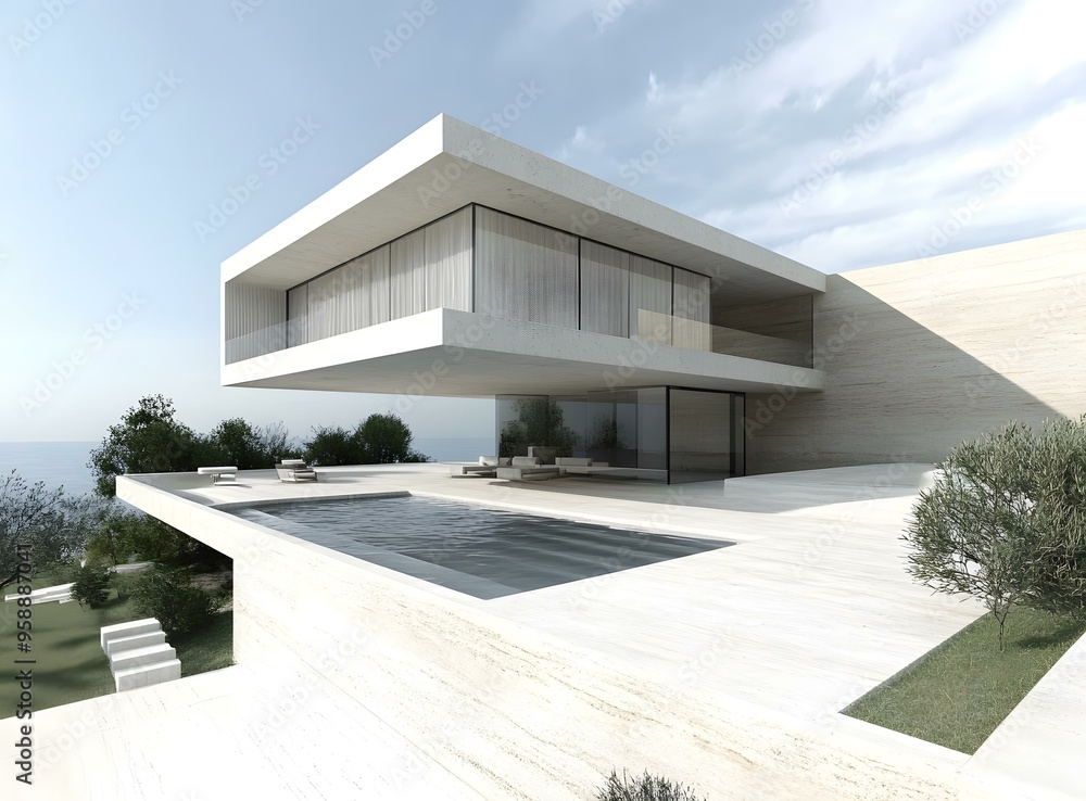 Fototapeta premium Modern Architecture House with Swimming Pool