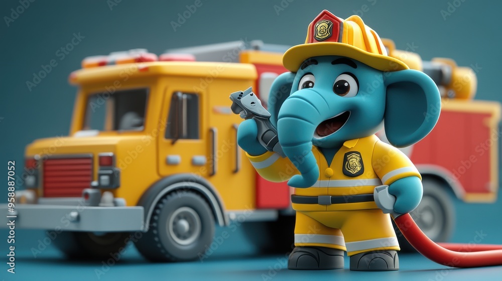 Fototapeta premium Cheerful Cartoon Cheerleader, a vibrant 3D figure exuding joy, adorned in colorful attire, ready to inspire and energize any crowd.