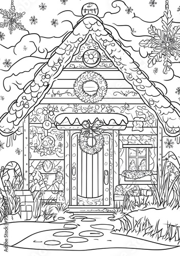 Wallpaper Mural Winter Wonderland Gingerbread House Illustration Torontodigital.ca