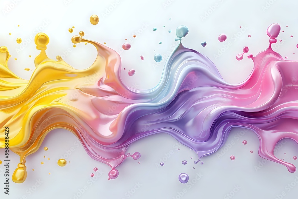 A vibrant splash of liquid colors blending into each other in shades of yellow, pink, purple, and blue, creating a dynamic, fluid design. Ideal for creative projects, digital art, or abstract backgrou A vibrant splash of liquid colors blending into each other in shades of yellow, pink, purple, and blue, creating a dynamic, fluid design. Ideal for creative projects, digital art, or abstract backgrou
