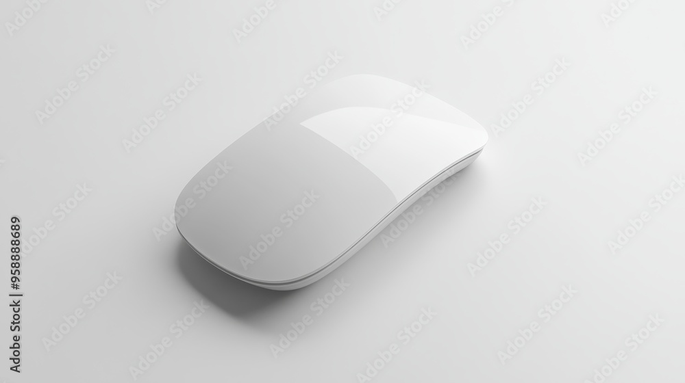 A sleek, modern white computer mouse resting on a minimalist surface, designed for ergonomic use and aesthetic appeal. A sleek, modern white computer mouse resting on a minimalist surface, designed for ergonomic use and aesthetic appeal.